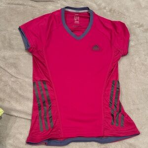 Adidas Fuchsia and Charcoal Sports Tee